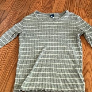Old navy grey and white striped tight fit top